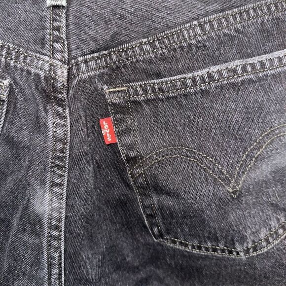 Levi's Women's 501 Distressed Denim Shorts Black Size 28 Biker Style - Picture 5 of 7